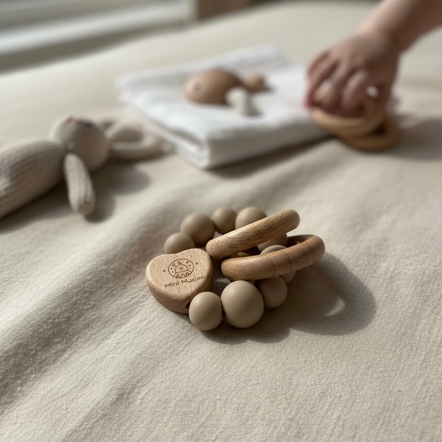 Baby-Beissring aus Holz & Silikon